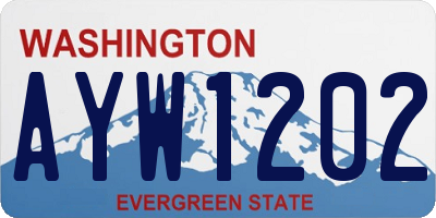 WA license plate AYW1202