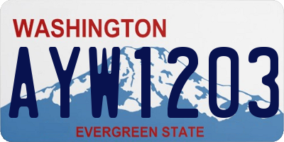 WA license plate AYW1203