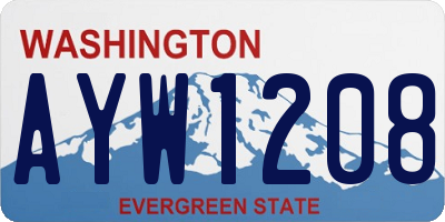 WA license plate AYW1208