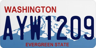 WA license plate AYW1209