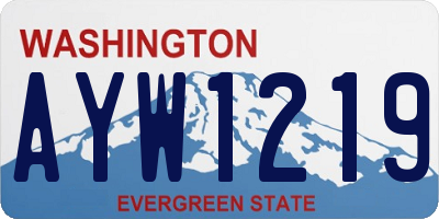 WA license plate AYW1219