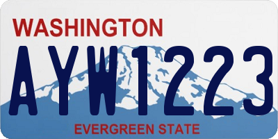 WA license plate AYW1223