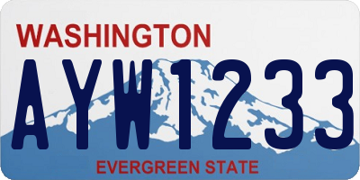 WA license plate AYW1233