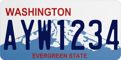 WA license plate AYW1234