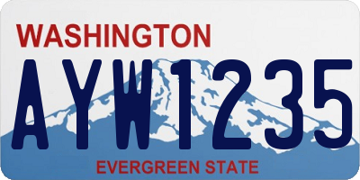WA license plate AYW1235