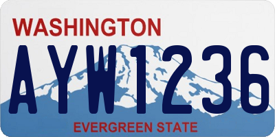 WA license plate AYW1236