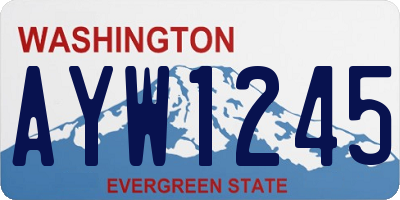 WA license plate AYW1245