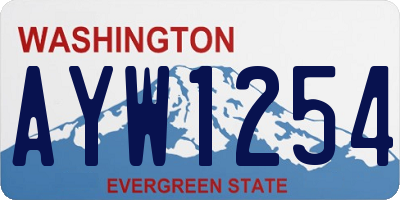 WA license plate AYW1254