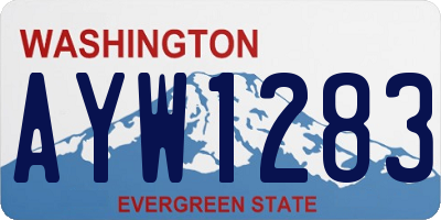 WA license plate AYW1283