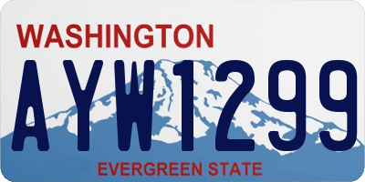 WA license plate AYW1299