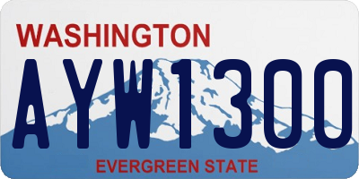 WA license plate AYW1300