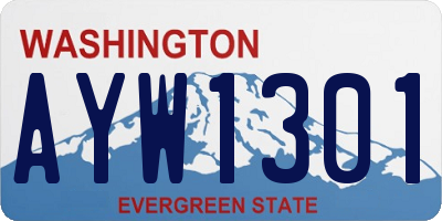 WA license plate AYW1301