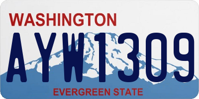 WA license plate AYW1309