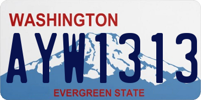 WA license plate AYW1313