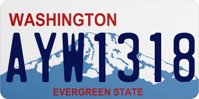 WA license plate AYW1318