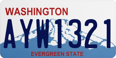 WA license plate AYW1321