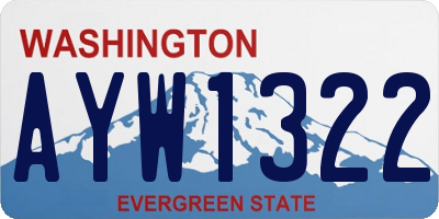 WA license plate AYW1322