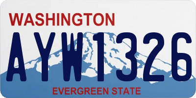 WA license plate AYW1326