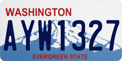 WA license plate AYW1327