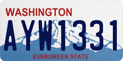 WA license plate AYW1331