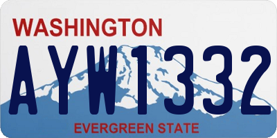 WA license plate AYW1332