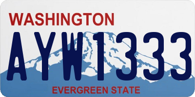 WA license plate AYW1333