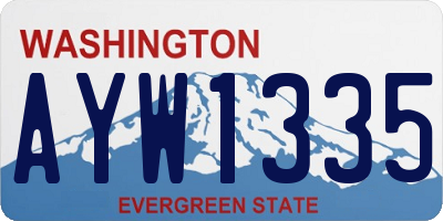 WA license plate AYW1335