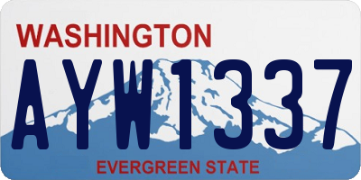 WA license plate AYW1337