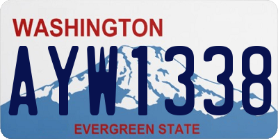 WA license plate AYW1338