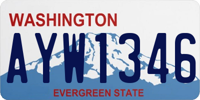 WA license plate AYW1346