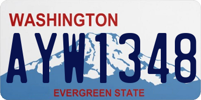 WA license plate AYW1348