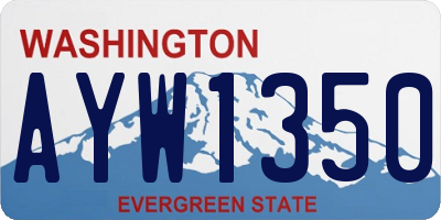 WA license plate AYW1350