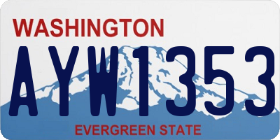 WA license plate AYW1353