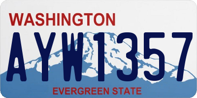 WA license plate AYW1357