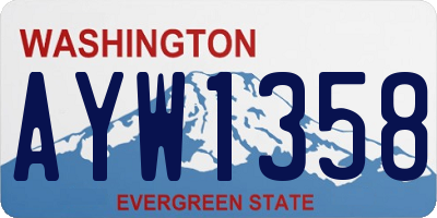 WA license plate AYW1358