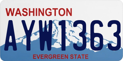 WA license plate AYW1363