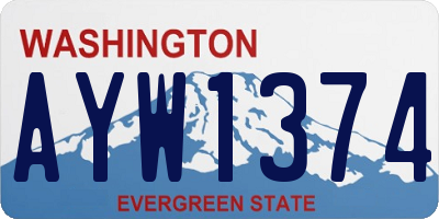 WA license plate AYW1374