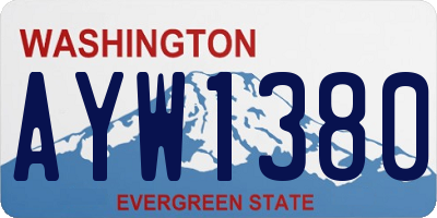 WA license plate AYW1380