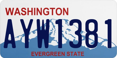 WA license plate AYW1381