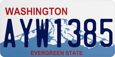 WA license plate AYW1385