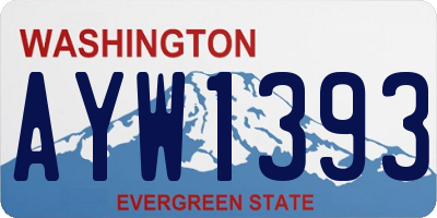 WA license plate AYW1393