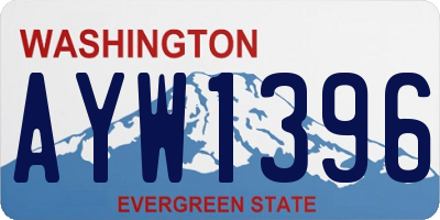 WA license plate AYW1396
