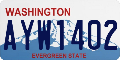 WA license plate AYW1402