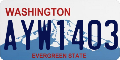 WA license plate AYW1403