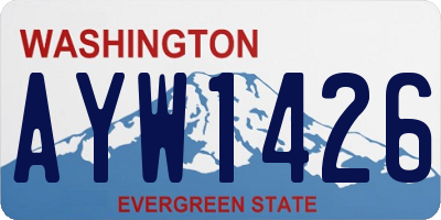 WA license plate AYW1426