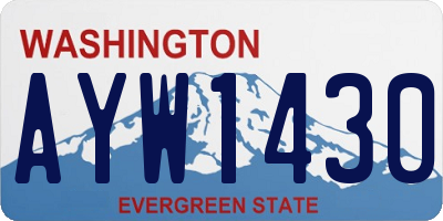 WA license plate AYW1430