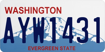 WA license plate AYW1431