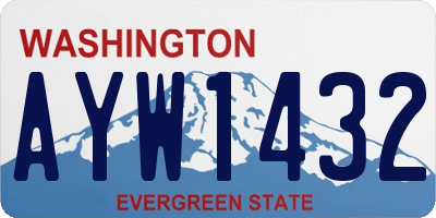 WA license plate AYW1432