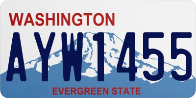 WA license plate AYW1455