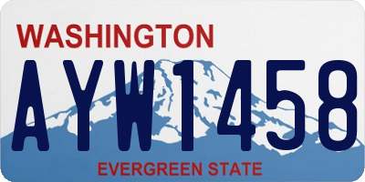 WA license plate AYW1458